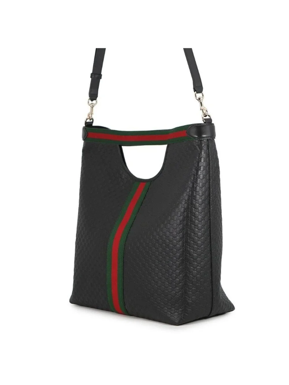 Gucci Tote Ophidia Micro Guccissima Giglio Large 2-Way Black